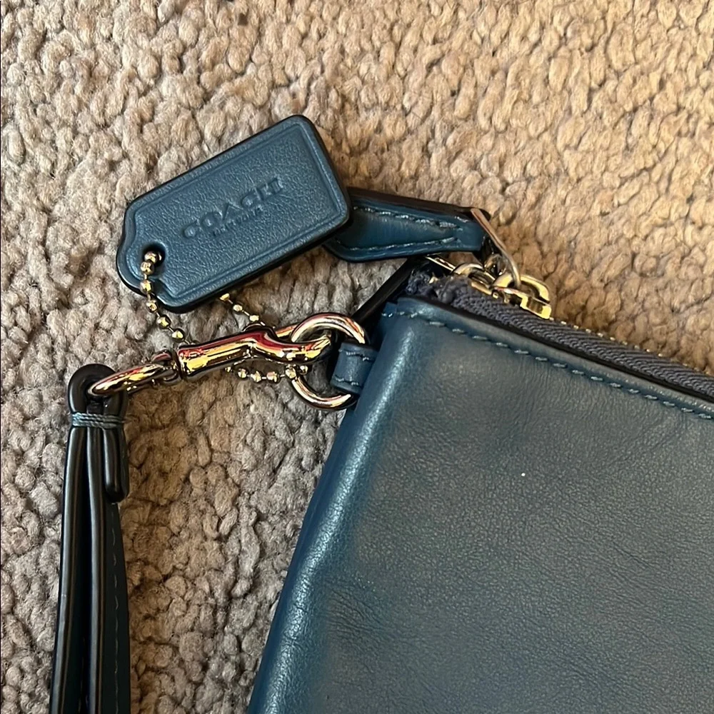 Coach Slate Leather Wristlet •EUC - Picture 2 of 6